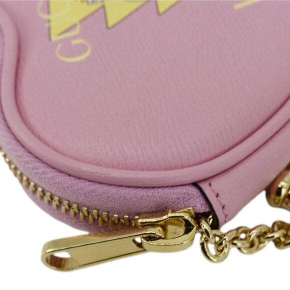 Gucci Bananya Heart Shape Leather Coin Case Pink 701062 - Picture 6 of 12